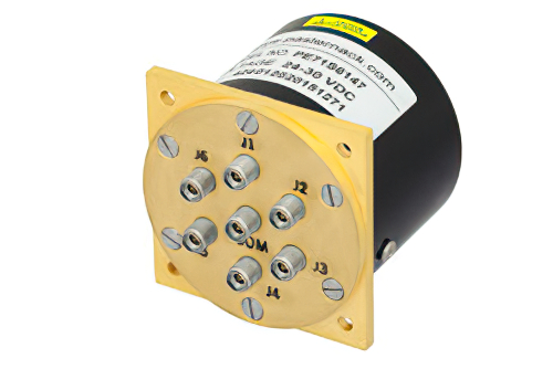 SP6T Electromechanical Relay Latching Switch, DC to 40 GHz, 3W, 28V Self Cut Off, Reset, Diodes, 2.92mm