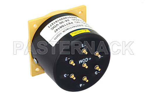 SP6T Electromechanical Relay Latching Switch, DC to 40 GHz, 3W, 28V Self Cut Off, Reset, Diodes, 2.92mm
