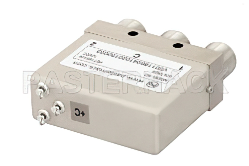 SPDT Electromechanical Relay Latching Switch, DC to 12.4 GHz, 50W, 12V Self Cut Off, Diodes, N