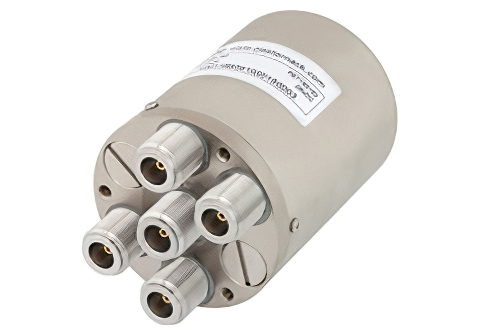 SP4T Electromechanical Relay Normally Open Switch, DC to 10 GHz, 50W, 28V Indicators, TTL, Diodes, N