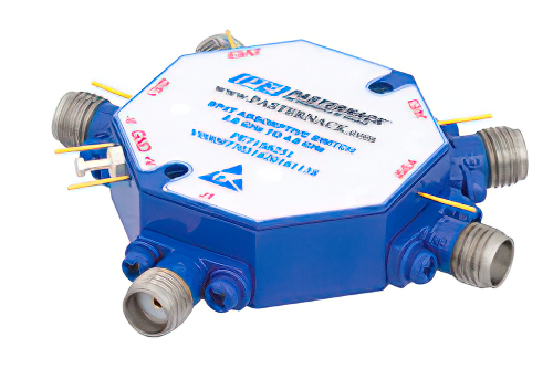 SP4T PIN Diode Switch Operating From 2 GHz to 4 GHz Up to +20 dBm and Field Replaceable SMA