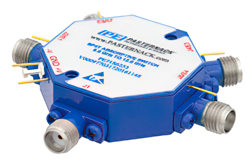 Absorptive SP4T PIN Diode Switch Operating From 8 GHz to 12 GHz Up to 0.1 Watts (+20 dBm) and Field Replaceable SMA