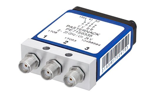 SPDT 0.03 dB Low Insertion Loss Repeatability Electromechanical Relay Latching Switch, DC to 20 GHz, 1W, 24V, Indicators, Self Cut Off, SMA
