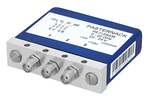 SPDT 0.03 dB Low Insertion Loss Repeatability Relay Latching Switch, DC to 20 GHz, 1W, 24V, Indicators, Self Cut Off, TTL, Terminated, SMA
