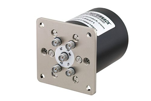 SP4T Electromechanical Relay Normally Open Switch, Terminated, DC to 26.5 GHz, up to 90W, 28V, SMA