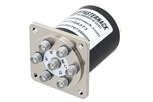 SP6T Electromechanical Relay Normally Open Switch, DC to 18 GHz, up to 90W, 12V,
