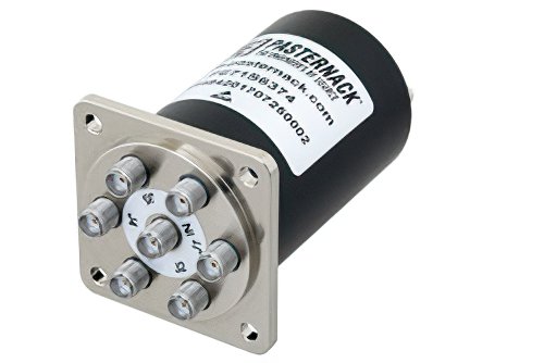 SP6T Electromechanical Relay Normally Open Switch, DC to 18 GHz, up to 90W, 12V, TTL, SMA