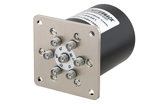 SP6T Electromechanical Relay Normally Open Switch, Terminated, DC to 18 GHz, up to 90W, 28V, SMA