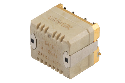 SPDT Electromechanical Relay Latching Switch, DC to 18 GHz, up to 40W, 24V, Hot Switching, SMT, 5M Lifecycles