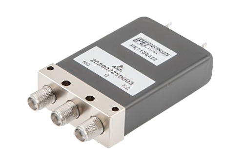 SPDT Failsafe DC to 26.5 GHz Electro-Mechanical Relay Switch, TTL, 90W, 28V, 2M Lifecycles, Suppression Diodes, Indicators, SMA