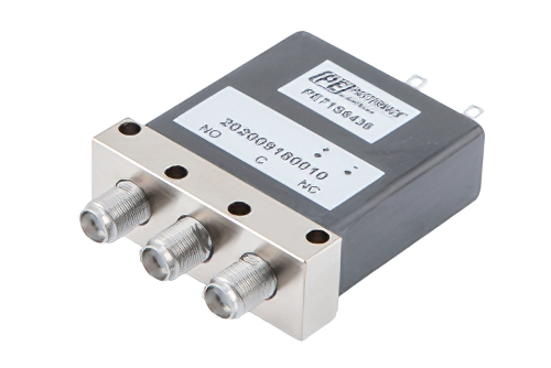 SPDT Failsafe DC to 18 GHz Electro-Mechanical Relay Switch, 90W, 12V, 2M Lifecycles, SMA