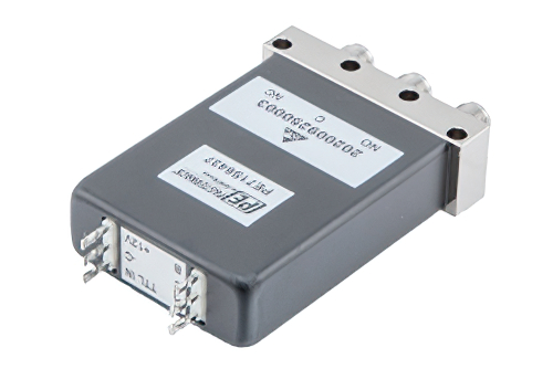 SPDT Failsafe DC to 26.5 GHz Electro-Mechanical Relay Switch, TTL, 90W, 12V, 2M Lifecycles, Suppression Diodes, Indicators, SMA