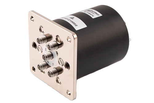 SP4T E-M Relay Latching Switch, Self Cut-Off, Terminated, DC to 26.5 GHz, 90W, 5M Lifecycles, 28V, Indicators, TTL, Suppression Diodes, SMA