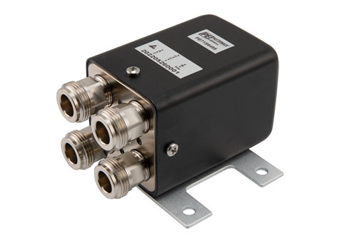 Transfer Electromechanical Relay Latching Switch, DC to 12.4 GHz, 50W, 12V, Self Cut Off, TTL, N