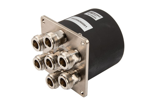 SP6T Electromechanical Relay Normally Open Switch, DC to 12.4 GHz, 160W, 28V, N