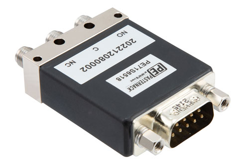 SPDT, IP64 Rated Electromechancial Relay Failsafe Swtich, DC to 18 GHz, 90W, 28VDC, SMA