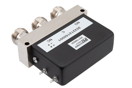 SPDT, IP64 Rated Electromechanical Relay Failsafe Switch, DC to 12 GHz, 600W, 28VDC, N