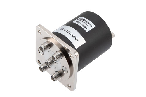 SP4T, IP64 Rated Electromechanical Relay Normally Open Switch, Terminated, DC to 18GHz, 90W, 12VDC, SMA