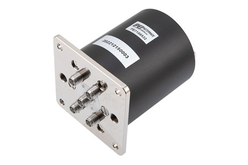 SP4T, IP64 Rated Electromechanical Relay Latching Switch, Terminated, DC to 18 GHz, 90W, 28VDC, SMA