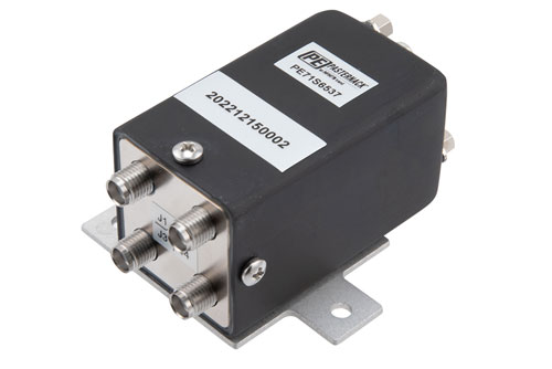 Transfer, IP64 Rated Electromechanical Relay Failsafe Switch, DC to 18 GHz, 90W, 24VDC, SMA
