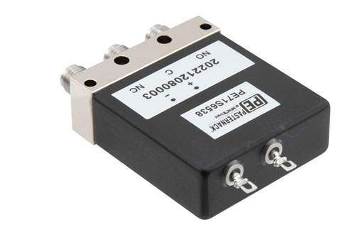 SPDT, IP64 Rated Electromechanical Relay Failsafe Switch, DC to 26.5 GHz, 90W, 12VDC, SMA