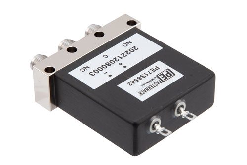 SPDT, IP64 Rated Electromechanical Relay Failsafe Switch, DC to 18 GHz, 90W, 12VDC, SMA