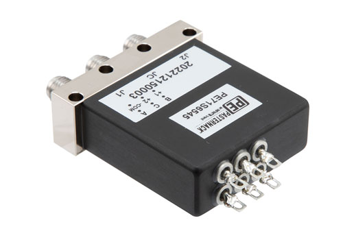 SPDT, IP64 Rated Electromechanical Relay Latching Switch, DC to 18 GHz, 90W, Indicators, 28VDC, SMA