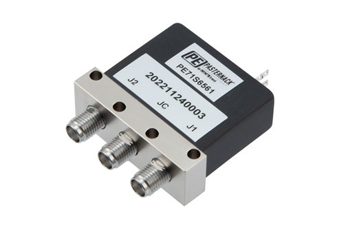 SPDT Electromechancial Relay Latching Switch, +COM, DC to 18 GHz, 90W, 12VDC, SMA