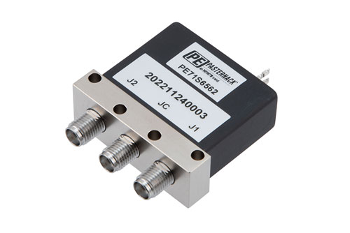 SPDT Electromechancial Relay Latching Switch, +COM, DC to 18 GHz, 90W, 28VDC, SMA