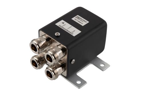 Transfer Electromechanical Relay Latching Switch, DC  to 18 GHz, 12V, Self Cut off, TTL, Indicators, Diodes, N, 1M Lifecycles