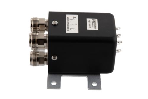 Transfer Electromechanical Relay Latching Switch, DC  to 18 GHz, 12V, Self Cut off, TTL, Indicators, Diodes, N, 1M Lifecycles