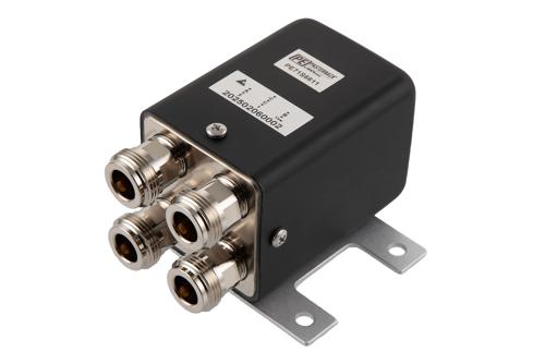 Transfer Electromechanical Relay Latching Switch, DC  to 18 GHz, 28V, Self Cut off, TTL, Indicators, Diodes, N, 1M Lifecycles