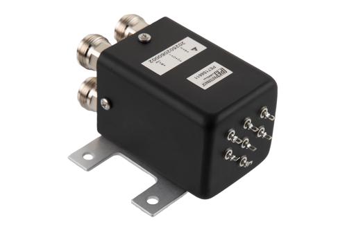 Transfer Electromechanical Relay Latching Switch, DC  to 18 GHz, 28V, Self Cut off, TTL, Indicators, Diodes, N, 1M Lifecycles