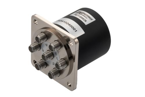SP6T Electromechanical Relay Normally Open Switch, DC to 26.5 GHz, up to 90W, 12V, SMA, 2M Lifecycles