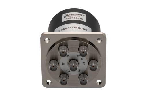 SP6T Electromechanical Relay Normally Open Switch, DC to 26.5 GHz, up to 90W, 12V, SMA, 2M Lifecycles