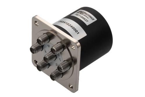 SP6T Electromechanical Relay Normally Open Switch, DC to 43 GHz, up to 10W, 28V, 2.92 mm, 2M Lifecycles