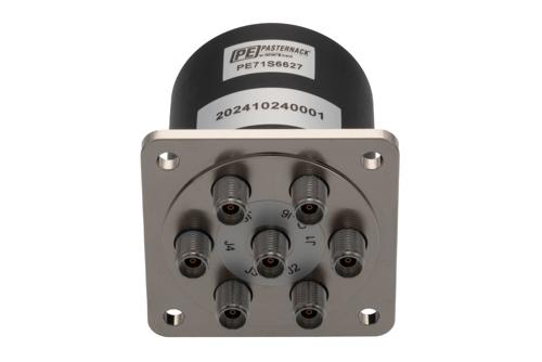 SP6T Electromechanical Relay Normally Open Switch, DC to 43 GHz, up to 10W, 28V, 2.92 mm, 2M Lifecycles