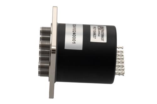 SP6T Electromechanical Relay Normally Open Switch, DC to 43 GHz, up to 10W, 28V, 2.92 mm, 2M Lifecycles