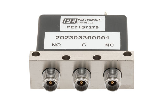 SPDT, Electromechanical Relay Failsafe Switch, DC to 43 GHz, 12VDC, 10W, Solder Terminals, 2.92mm