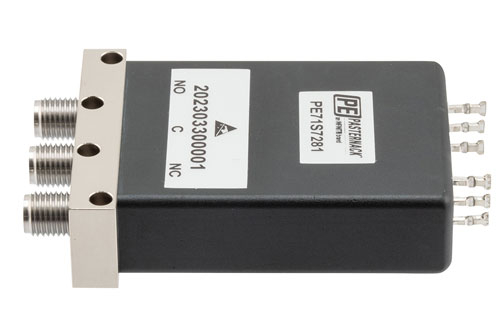 SPDT, Electromechanical Relay Failsafe Switch, DC to 43 GHz, 12VDC, 10W, Indicators, TTL, Diodes, Solder Terminals, 2.92mm