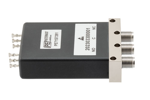 SPDT, Electromechanical Relay Failsafe Switch, DC to 43 GHz, 12VDC, 10W, Indicators, TTL, Diodes, Solder Terminals, 2.92mm