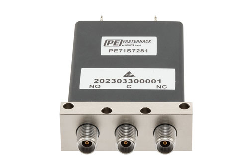 SPDT, Electromechanical Relay Failsafe Switch, DC to 43 GHz, 12VDC, 10W, Indicators, TTL, Diodes, Solder Terminals, 2.92mm