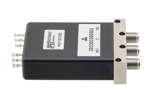 SPDT, Electromechanical Relay Failsafe Switch, DC to 43 GHz, 28VDC, 10W, Indicators, TTL, Diodes, Solder Terminals, 2.92mm