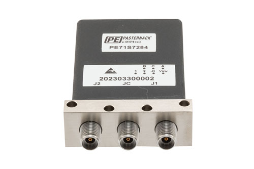 SPDT, Electromechanical Relay Latching Switch, DC to 43 GHz, 12VDC, 5W, Indicators, TTL, Diodes, Self Cut-Off, Solder Terminals, 2.92mm