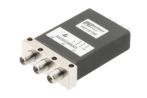 SPDT, Electromechanical Relay Latching Switch, DC to 43 GHz, 28VDC, 5W, Indicators, TTL, Diodes, Self Cut-Off, Solder Terminals, 2.92mm