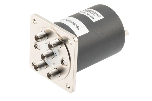 SP4T, Electromechanical Relay Normally Open Switch, DC to 43 GHz, 28VDC, 10W, D-Sub, 2.92mm