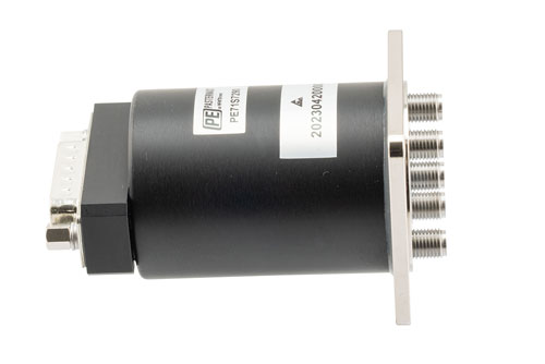 SP4T, Electromechanical Relay Normally Open Switch, DC to 43 GHz, 12VDC, 10W, Indicators, TTL, Diodes, D-Sub, 2.92mm