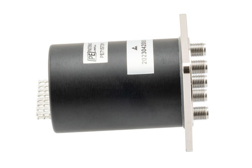 SP4T, Electromechanical Relay Normally Open Switch, DC to 43 GHz, 28VDC, 10W, Indicators, TTL, Diodes, Solder Terminals, 2.92mm