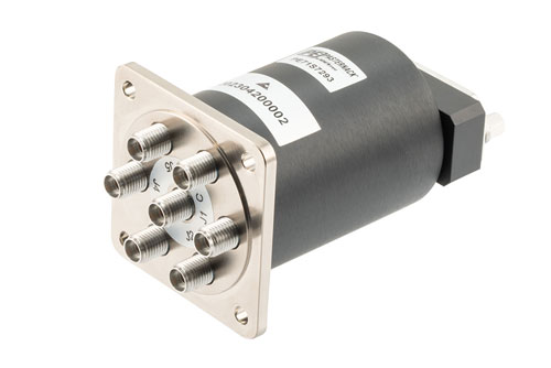 SP6T, Electromechanical Relay Normally Open Switch, DC to 43 GHz, 12VDC, 10W, Indicators, TTL, Diodes, D-Sub, 2.92mm