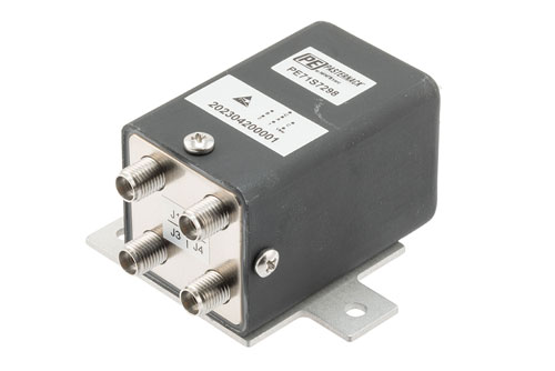 Transfer, Electromechanical Relay Latching Switch, DC to 43 GHz, 12VDC, 5W, Indicators, TTL, Diodes, Self Cut-Off, Solder Terminals, 2.92mm